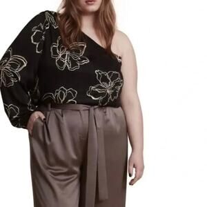 11 Honore Collection Jasmine Blouse Storm in Bloom Plus Size 22